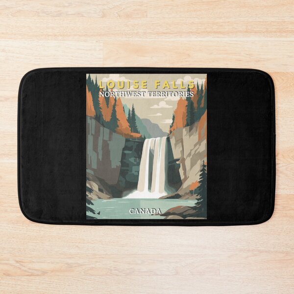 Item preview, Louise Falls in Northwest Territories Canada Retro Travel Art Emblem designed and sold by MaateoDesign.