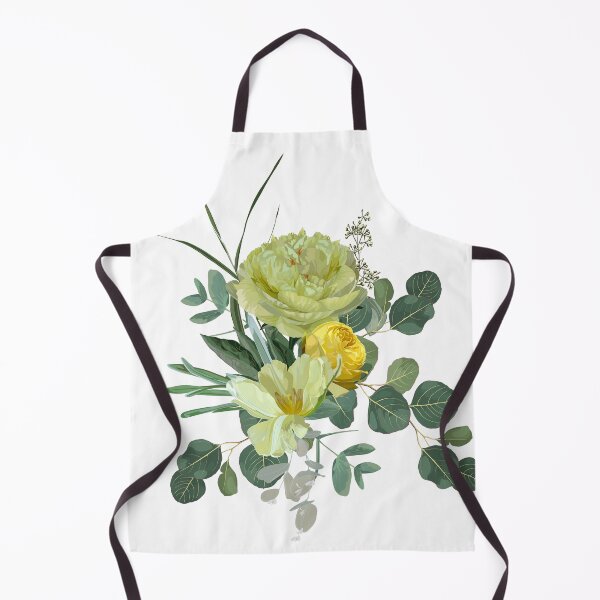 Item preview, Floral bouquet design: garden yellow Rose wax flower, peony, tulip Eucalyptus branch greenery leaves. designed and sold by MatyKotiv.