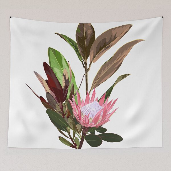 Item preview, Hand drawn illustration of a beautiful protea, leucadendron flowers , magnolia branch bouquet. designed and sold by MatyKotiv.