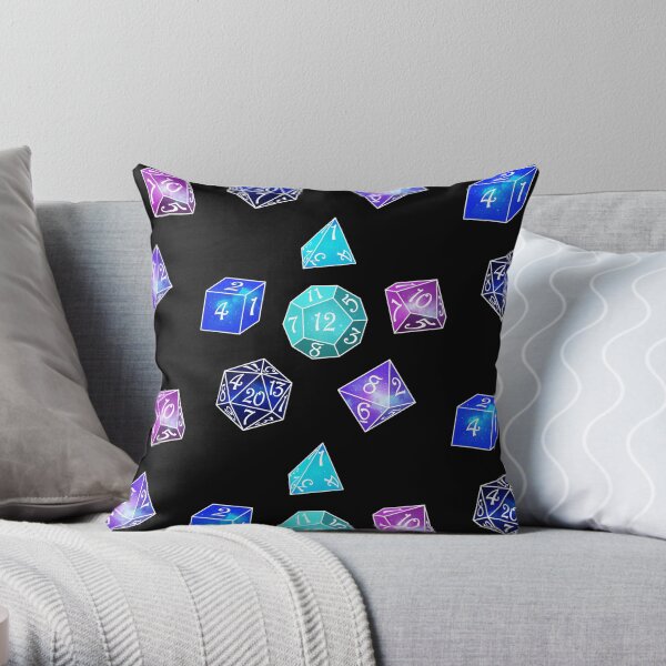 Neon dice Throw Pillow