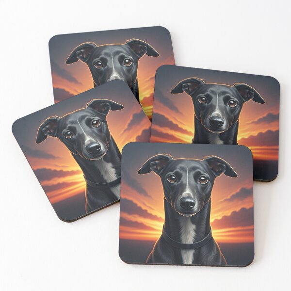 Item preview, Black Whippet at Sunset designed and sold by Fia2025.