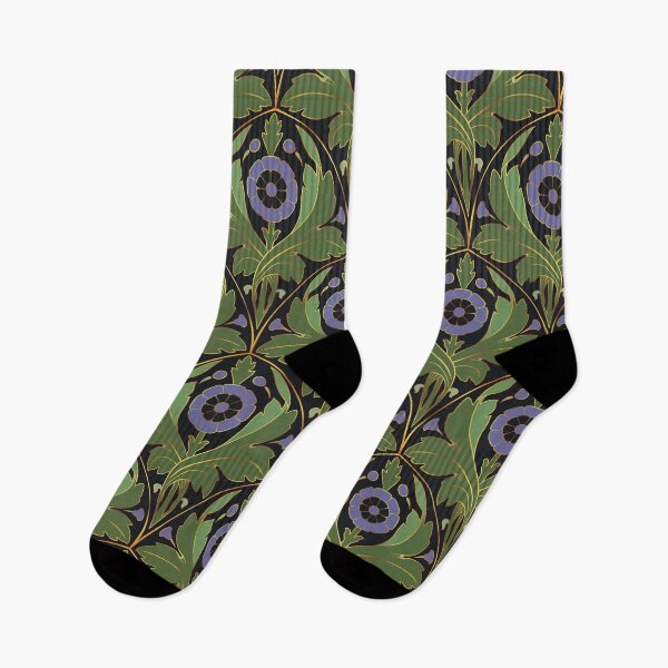 Item preview, Dark Elegant Art Nouveau Deco Botanical Pattern designed and sold by Skull Fern.