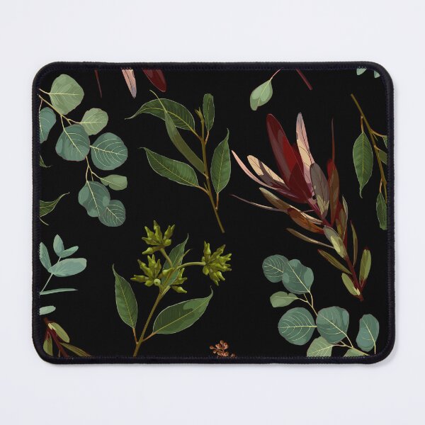 Artikelvorschau, Nahtloses Muster mit Eukalyptus-Silberdollar, Leucadendron. entworfen und verkauft von MatyKotiv.