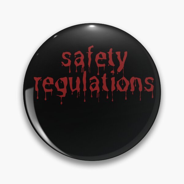 Item preview, safety regulations designed and sold by crankymachines.