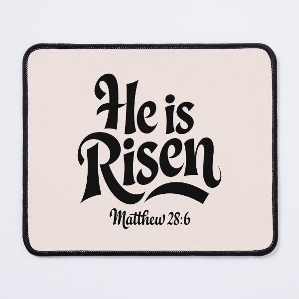 Item preview, He Is Risen Matthew 28:6 | Calligraphy Bible Verses Christian Faith Inspirational Design designed and sold by  KnitLuv.