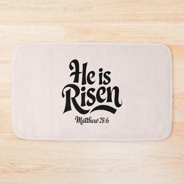 Item preview, He Is Risen Matthew 28:6 | Calligraphy Bible Verses Christian Faith Inspirational Design designed and sold by  KnitLuv.