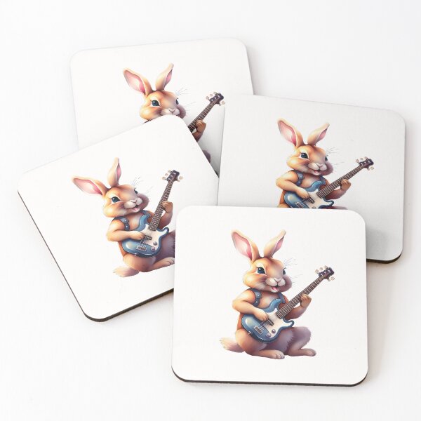 Item preview,  Rabbit plays the guitar, Bass guitar, Musician , Guitar Teacher, Music Lover, Guitar Player, Guitar Student designed and sold by KolorellaS.