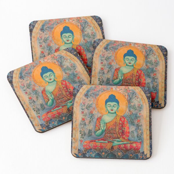 Item preview, Intricate Buddha Thangka in Vibrant Colors and Detail designed and sold by Artessie.