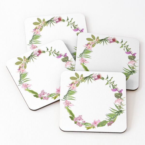 Item preview, Wreath frame, tropical flowers composition with palm leaves.  designed and sold by MatyKotiv.