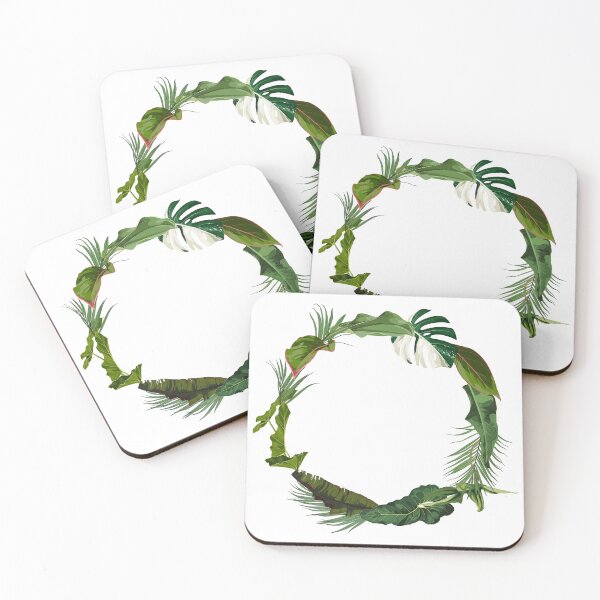 Item preview, Circle wreath with green tropical leaves. designed and sold by MatyKotiv.