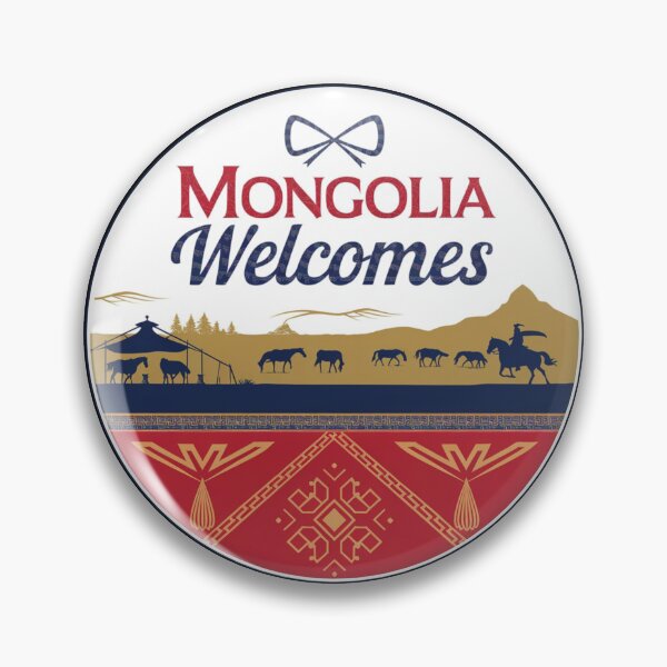 Item preview, Mongolia Welcomes Flag Map Ulaanbaatar, steppe, Gobi designed and sold by AnimalsDH305.