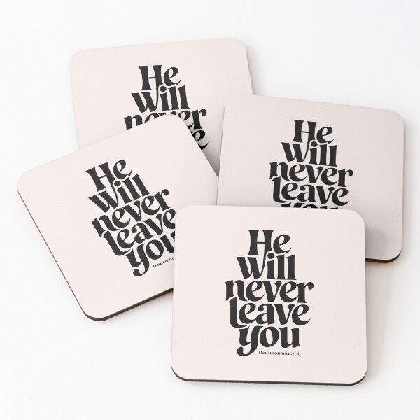 Item preview, He Will Never Leave You Deuteronomy 31:6 | Calligraphy Bible Verses Christian Faith Inspirational Design designed and sold by  KnitLuv.
