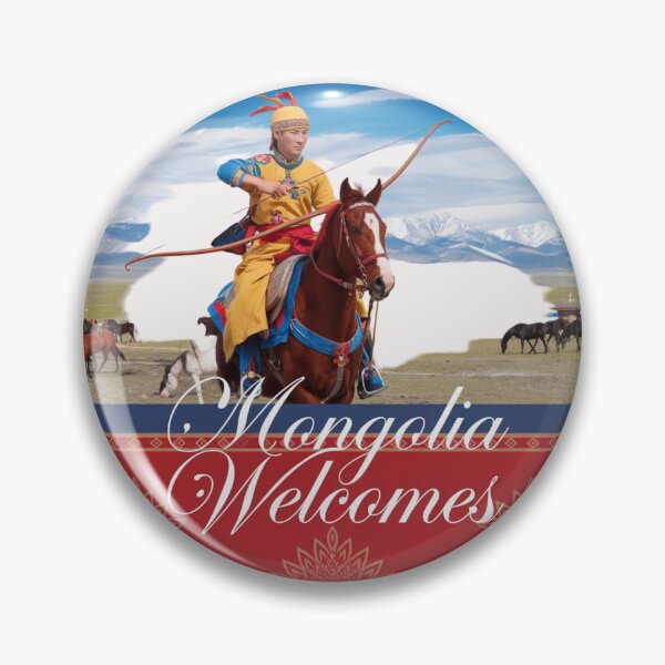 Item preview, Mongolia Welcomes Flag Map Ulaanbaatar, steppe, Gobi designed and sold by AnimalsDH305.