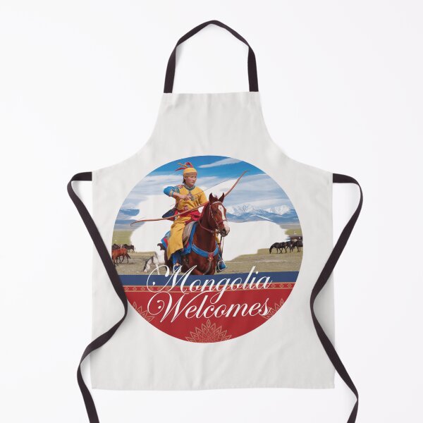 Item preview, Mongolia Welcomes Flag Map Ulaanbaatar, steppe, Gobi designed and sold by AnimalsDH305.