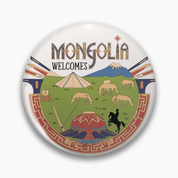Item preview, Mongolia Welcomes Flag Map Ulaanbaatar, steppe, Gobi designed and sold by AnimalsDH305.