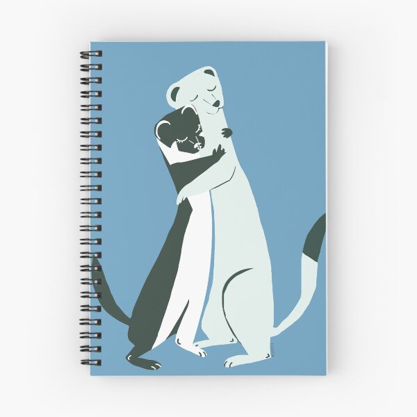 Item preview, Weasel hugs pattern in blue designed and sold by belettelepink.