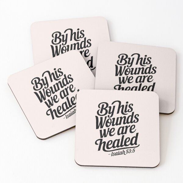 Item preview, By His Wounds We Are Healed Isaiah 53:5 | Calligraphy Bible Verses Christian Faith Inspirational Design designed and sold by  KnitLuv.