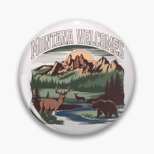 Item preview, Montana Welcomes Flag Map Yellowstone National Park, Rocky Mountains designed and sold by AnimalsDH305.