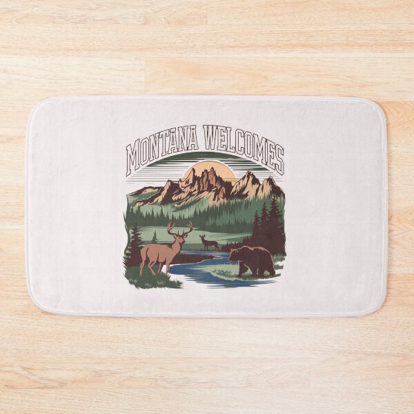 Item preview, Montana Welcomes Flag Map Yellowstone National Park, Rocky Mountains designed and sold by AnimalsDH305.