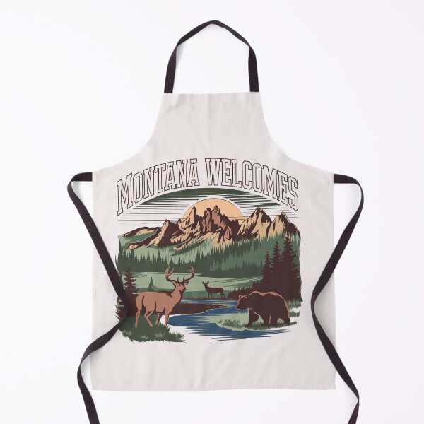 Item preview, Montana Welcomes Flag Map Yellowstone National Park, Rocky Mountains designed and sold by AnimalsDH305.