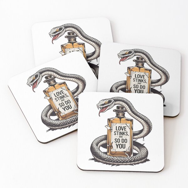 Item preview, Snake and Bottle Drawing - "Love Stinks" designed and sold by Tattee.