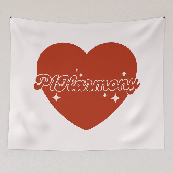 Item preview, P1Harmony Group Red Heart Y2K Preppy Typography Design designed and sold by HELL0WBELLO.