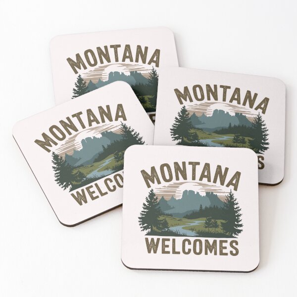 Item preview, Montana Welcomes Flag Map Yellowstone National Park, Rocky Mountains designed and sold by AnimalsDH305.