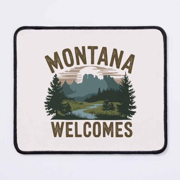 Item preview, Montana Welcomes Flag Map Yellowstone National Park, Rocky Mountains designed and sold by AnimalsDH305.