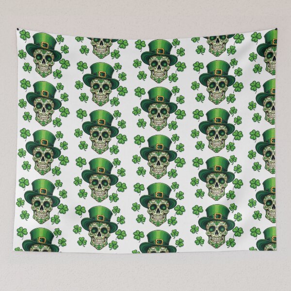 Item preview, Skull St Patrick Day Dead Lucky Shamrock designed and sold by Blok45.