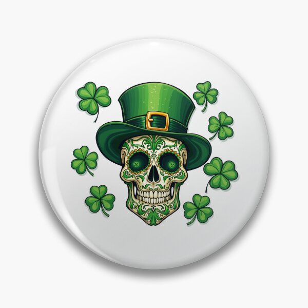 Item preview, Skull St Patrick Day Dead Lucky Shamrock designed and sold by Blok45.