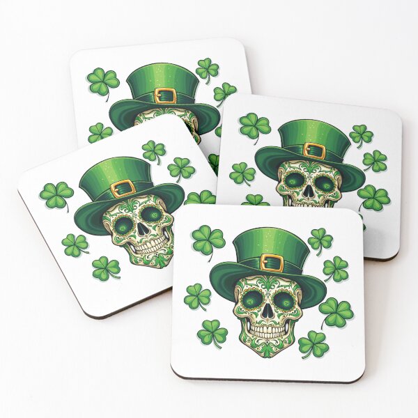 Item preview, Skull St Patrick Day Dead Lucky Shamrock designed and sold by Blok45.