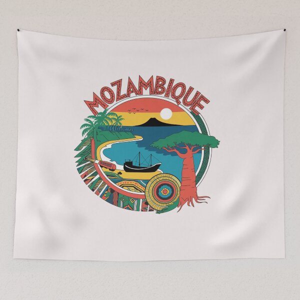 Item preview, Mozambique Welcomes Flag Map Maputo, Zambezi River designed and sold by AnimalsDH305.