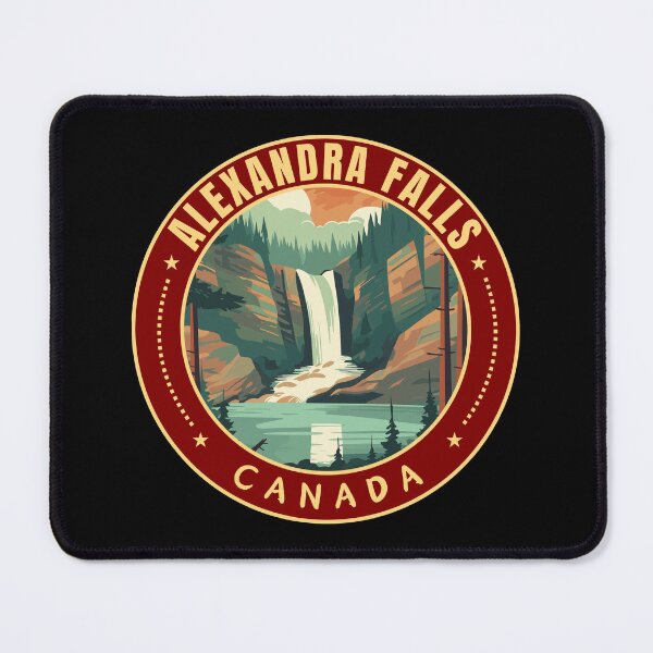 Item preview, Alexandra Falls in Northwest Territories Canada Retro Travel Art Emblem designed and sold by MaateoDesign.