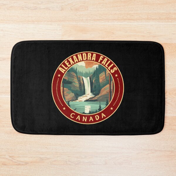 Item preview, Alexandra Falls in Northwest Territories Canada Retro Travel Art Emblem designed and sold by MaateoDesign.