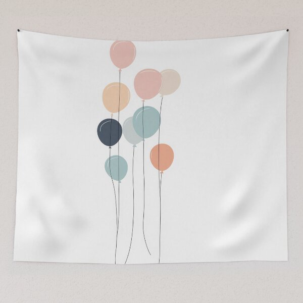 Item preview, Pastel balloons floating up designed and sold by anytka.