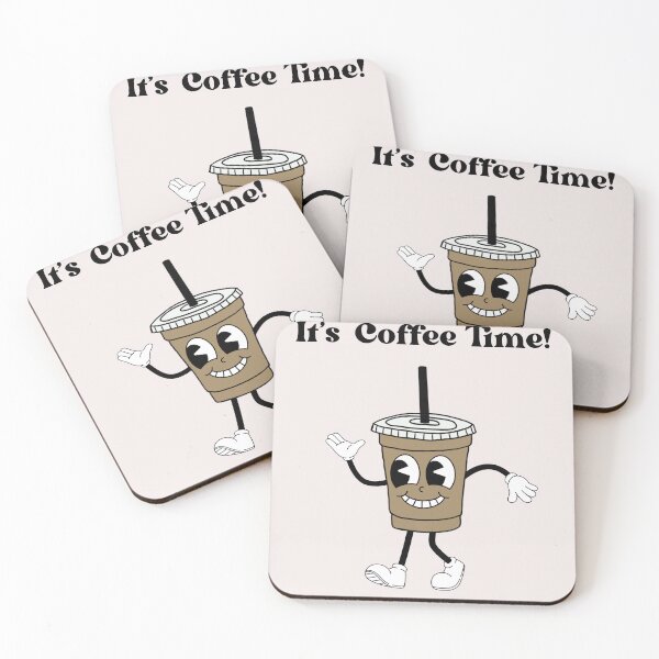 Item preview, retro "it's coffee time" designed and sold by lovesimplicity1.