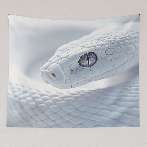 Item preview, White snake with striking features designed and sold by anytka.