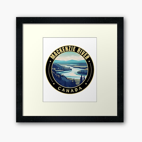 Item preview, Mackenzie River in Northwest Territories Canada Retro Travel Art Emblem designed and sold by MaateoDesign.