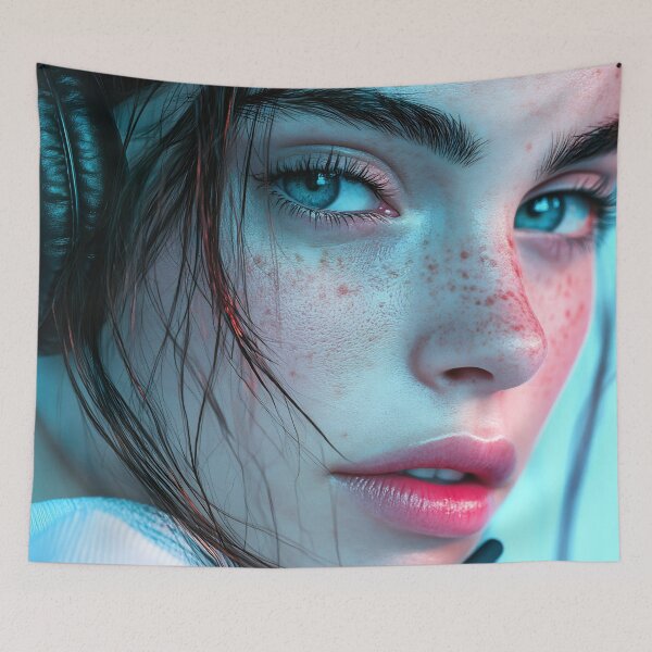 Item preview, Young woman in headphones designed and sold by anytka.