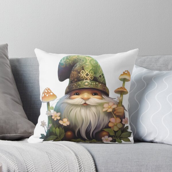 Item preview, Cute St. Patrick's Day Gnome with Mushrooms & Flowers - Fantasy Oil Painting Clipart designed and sold by AnnDesignStudio.