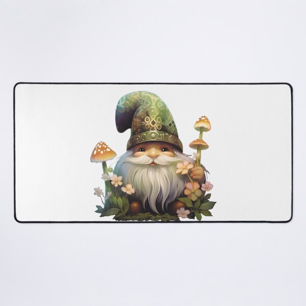 Item preview, Cute St. Patrick's Day Gnome with Mushrooms & Flowers - Fantasy Oil Painting Clipart designed and sold by AnnDesignStudio.