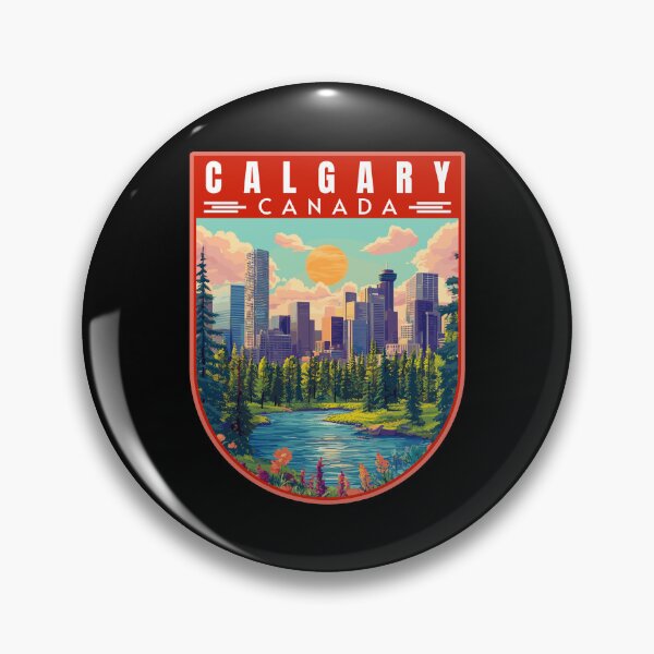 Item preview, Calgary in Alberta Canada Retro Travel Art Landscape designed and sold by MaateoDesign.