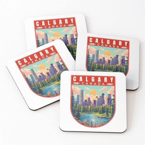 Item preview, Calgary in Alberta Canada Retro Travel Art Landscape designed and sold by MaateoDesign.
