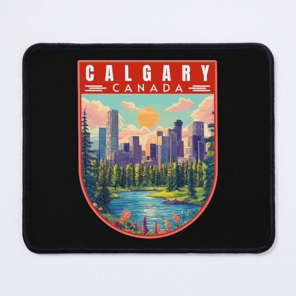 Item preview, Calgary in Alberta Canada Retro Travel Art Landscape designed and sold by MaateoDesign.