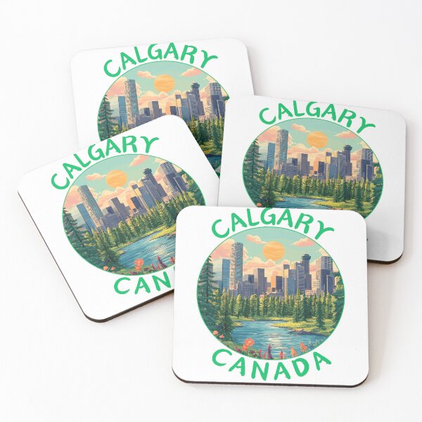 Item preview, Calgary in Alberta Canada Retro Travel Art Landscape designed and sold by MaateoDesign.