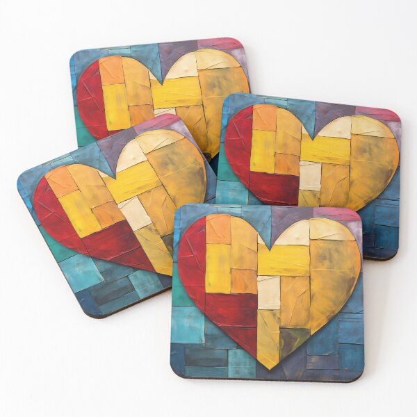 Item preview, Patchwork Heart on Textured Wooden Panels designed and sold by anytka.