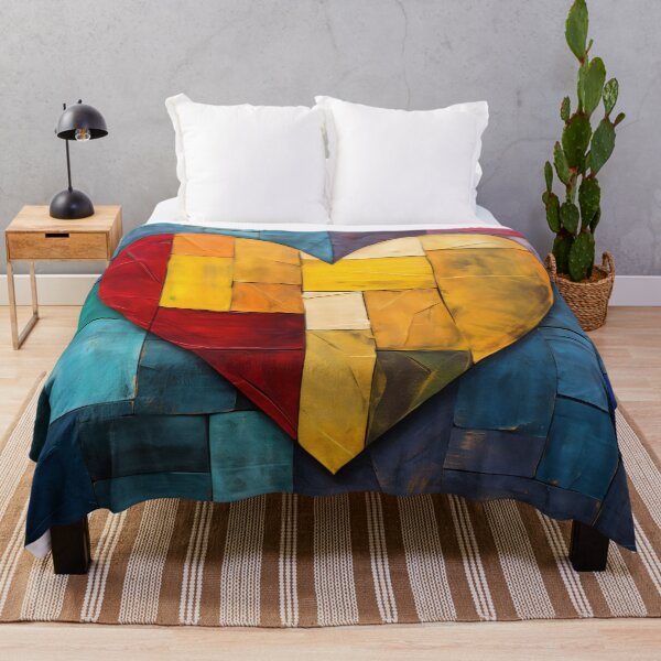 Item preview, Patchwork Heart on Textured Wooden Panels designed and sold by anytka.