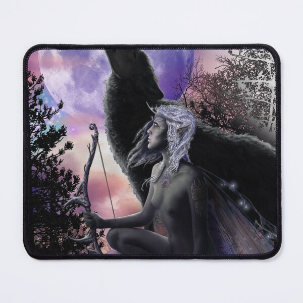 Item preview, Silvermoon wild huntress forest fairy elf full moon wolf rider designed and sold by GreyForest.