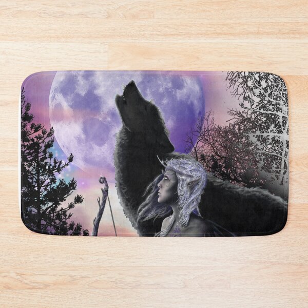 Item preview, Silvermoon wild huntress forest fairy elf full moon wolf rider designed and sold by GreyForest.