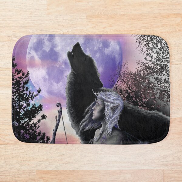 Item preview, Silvermoon wild huntress forest fairy elf full moon wolf rider designed and sold by GreyForest.
